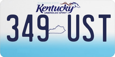 KY license plate 349UST