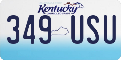 KY license plate 349USU