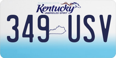 KY license plate 349USV