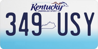 KY license plate 349USY