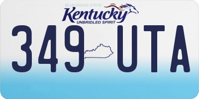 KY license plate 349UTA