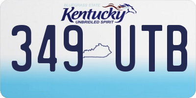 KY license plate 349UTB
