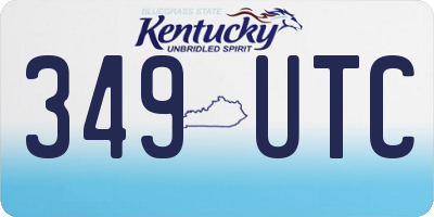 KY license plate 349UTC