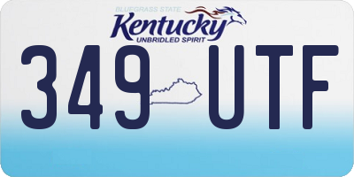 KY license plate 349UTF