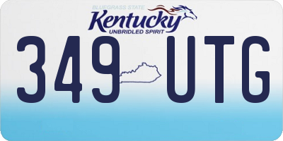 KY license plate 349UTG