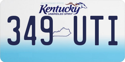 KY license plate 349UTI