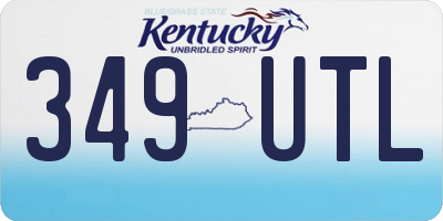 KY license plate 349UTL