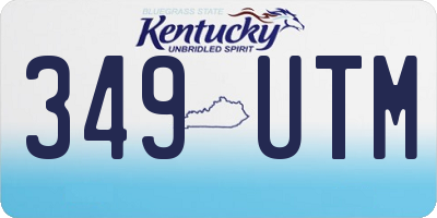 KY license plate 349UTM