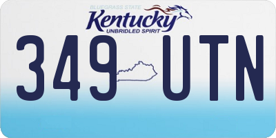 KY license plate 349UTN