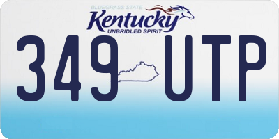 KY license plate 349UTP