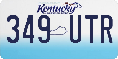 KY license plate 349UTR