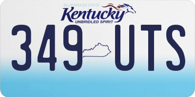 KY license plate 349UTS