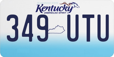 KY license plate 349UTU