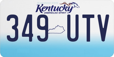 KY license plate 349UTV
