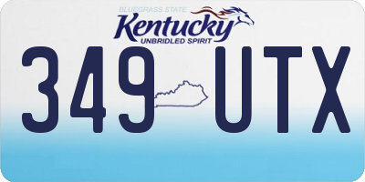 KY license plate 349UTX