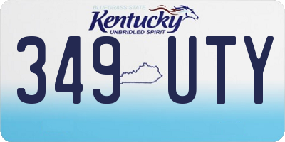 KY license plate 349UTY