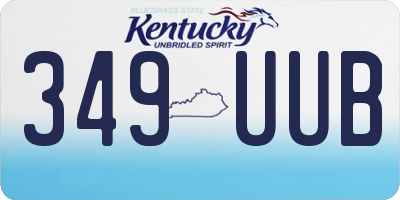 KY license plate 349UUB