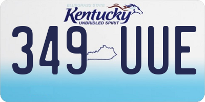 KY license plate 349UUE