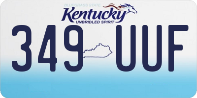KY license plate 349UUF