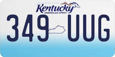 KY license plate 349UUG