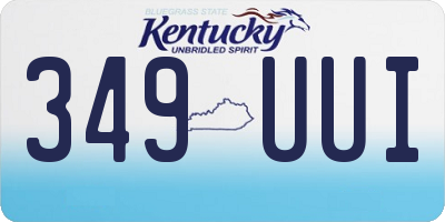KY license plate 349UUI
