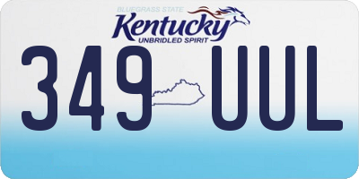 KY license plate 349UUL