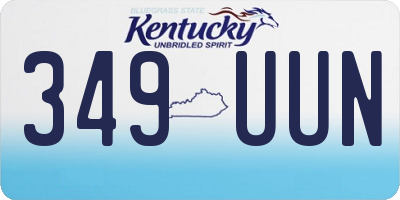 KY license plate 349UUN