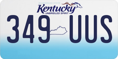 KY license plate 349UUS