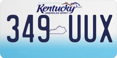 KY license plate 349UUX