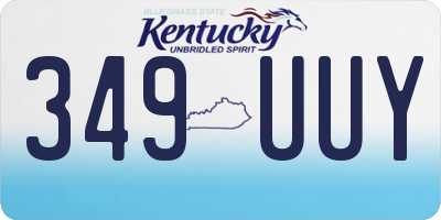 KY license plate 349UUY