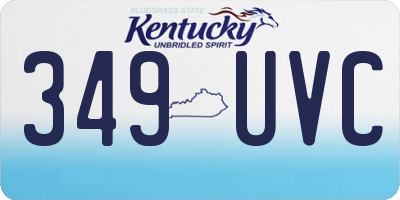 KY license plate 349UVC