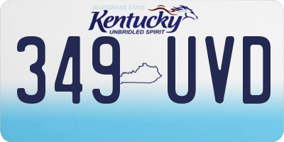 KY license plate 349UVD