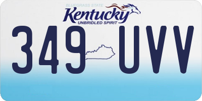 KY license plate 349UVV
