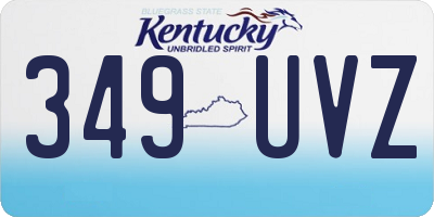KY license plate 349UVZ