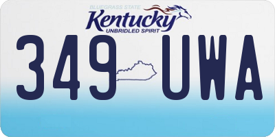 KY license plate 349UWA