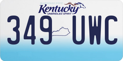 KY license plate 349UWC