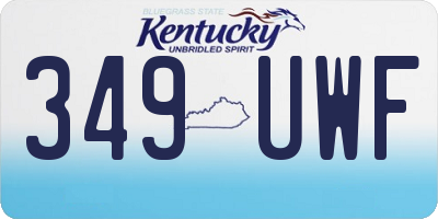 KY license plate 349UWF