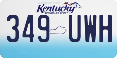 KY license plate 349UWH