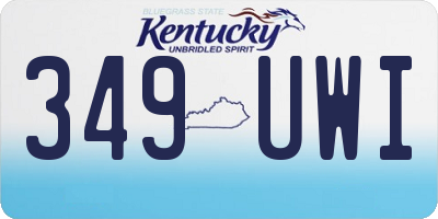KY license plate 349UWI