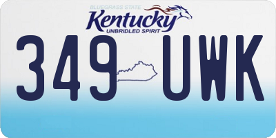 KY license plate 349UWK