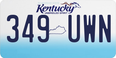 KY license plate 349UWN