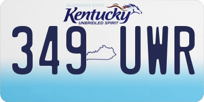 KY license plate 349UWR
