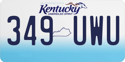 KY license plate 349UWU