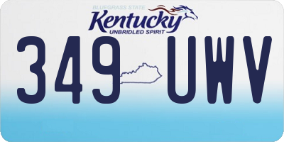 KY license plate 349UWV