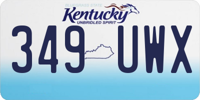 KY license plate 349UWX