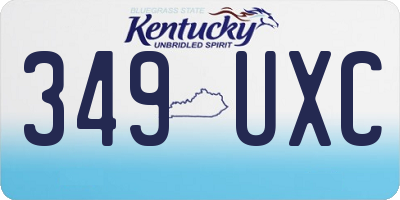 KY license plate 349UXC
