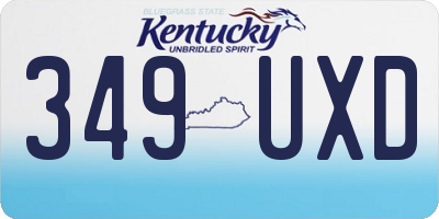 KY license plate 349UXD