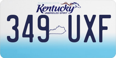 KY license plate 349UXF