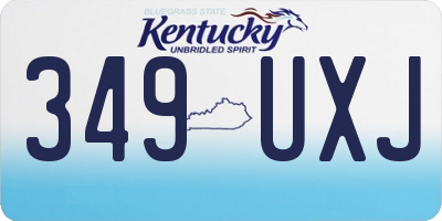KY license plate 349UXJ