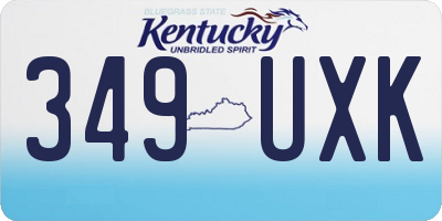 KY license plate 349UXK